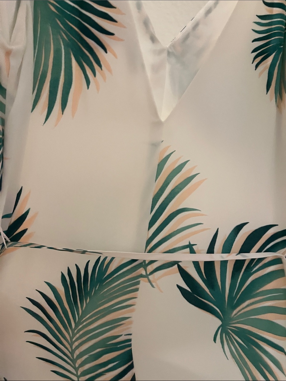 Forever 21 White Maxi Dress with Green Palm Print - Picture 8 of 16